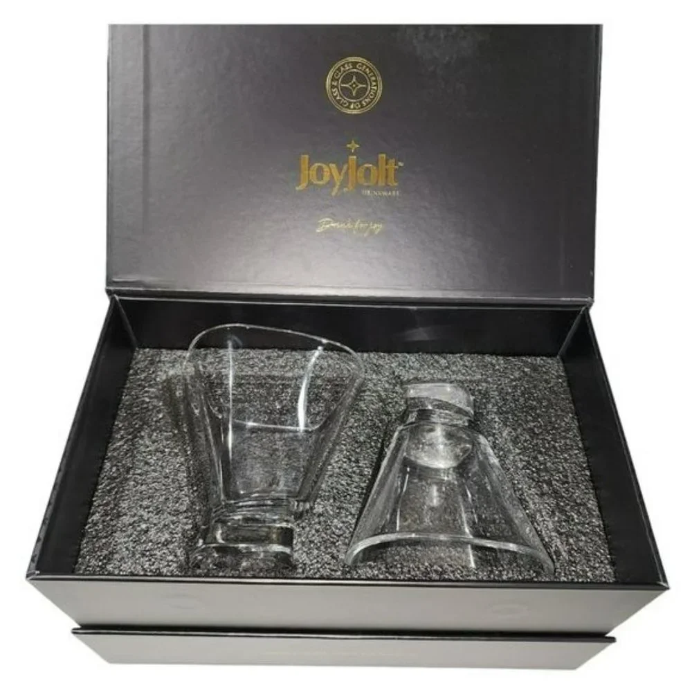 Set of Two Semi Square Cocktail Dessert Martini Crystal Drinking Glass‎ 7.5 Oz